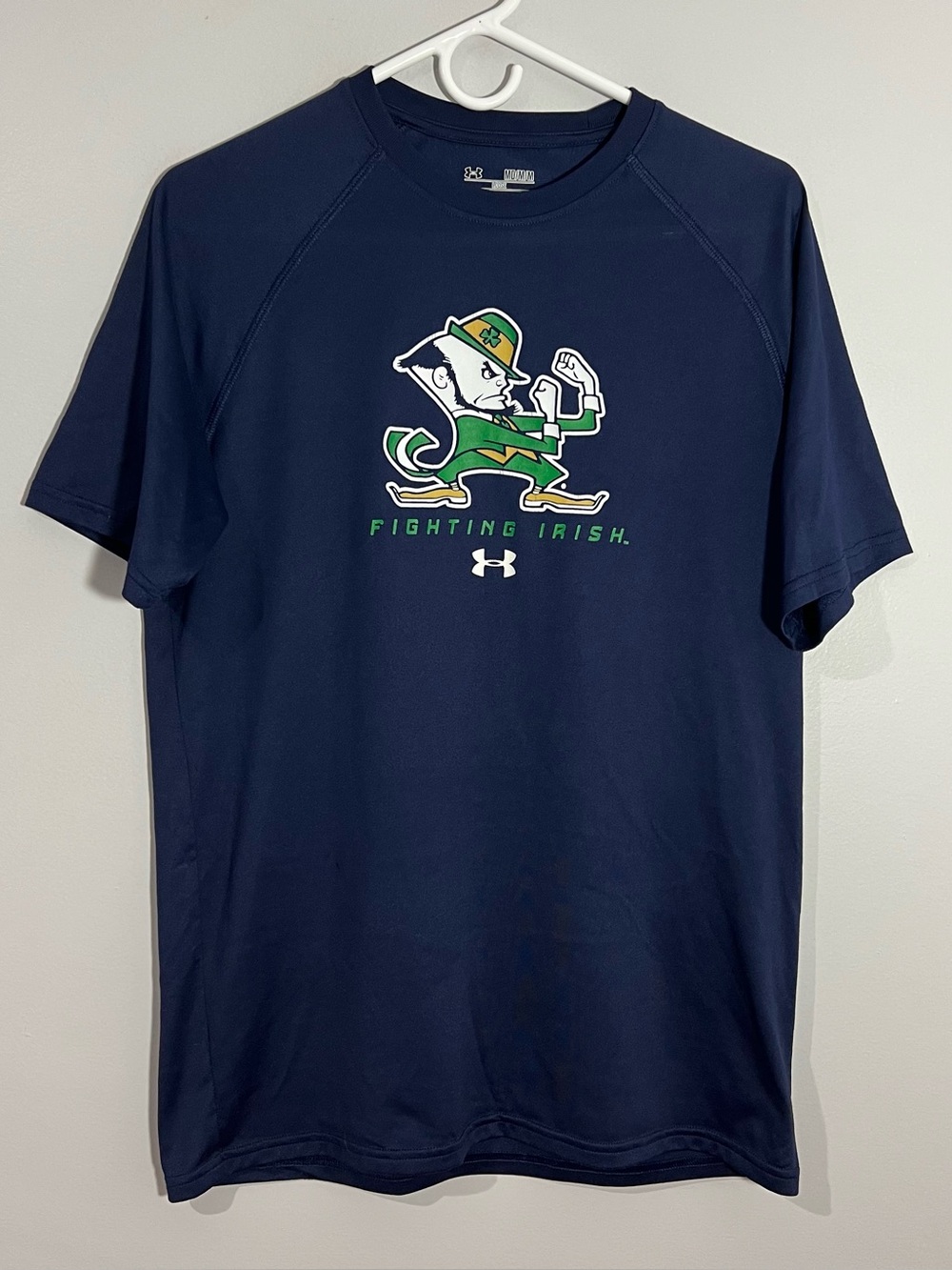 Under Armour Notre Dame Fighting Irish Blue Short Sleeve T-Shirt Mens Medium